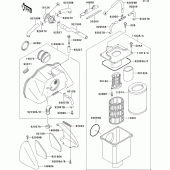 Схема вузла: Air cleaner(1/2) для Kawasaki ZR1100 Zephyr 1100RS