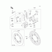 Схема узла: Передний тормоз для Kawasaki KX85 KX85-II