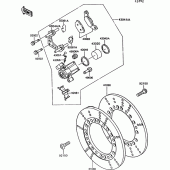 Схема вузла: Переднє гальмо для Kawasaki VN750 VN750 Twin