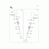 Схема узла: Клапан(ы)(1/2) для Kawasaki KX250/ KX252 KX250F