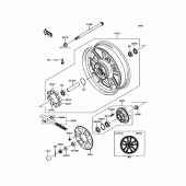 Схема вузла: Ступиця заднього колеса для Kawasaki EN650 Vulcan S ABS SE