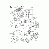 Схема узла: Стартер электрический & Привод стартера для Kawasaki ZR400 Zephyr