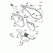 Схема вузла: Side covers/chain cover(1/2) для Kawasaki KMX125