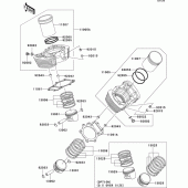Схема узла: Цилиндр & Поршень для Kawasaki VN1500 VN1500 Mean Streak