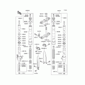 Схема вузла: Вилка передньої осі (D7f - d9fa) для Kawasaki KX100