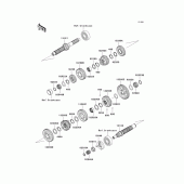 Схема узла: Трансмиссия для Kawasaki VN1500 Vulcan 1500 Mean Streak