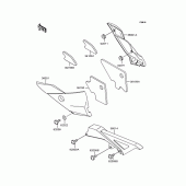 Схема вузла: Задні бічні обтічники & Захист ланцюга для Kawasaki ZR400 Xanthus
