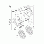 Схема узла: Передний тормоз для Kawasaki ZX600 Ninja ZX-6