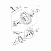 Схема вузла: Заднє колесо & Привідний ланцюг для Kawasaki ZR250 Balius-II