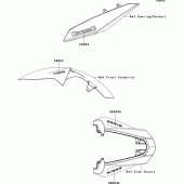 Схема узла: Decals(black)(white)(eaf) для Kawasaki ZR1000 Z1000 ABS