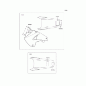 Схема вузла: Інформаційні наклейки для Kawasaki KX250/KX252 KX250