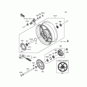 Схема вузла: Ступиця заднього колеса для Kawasaki ZR1000 Z1000