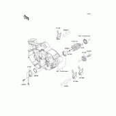 Схема узла: Gear change drum/shift fork(s) для Kawasaki KX250/ KX252 KX250F