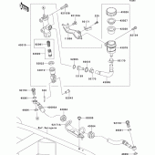 Схема вузла: Задній гальмівний циліндр Kawasaki ZR750 Z750