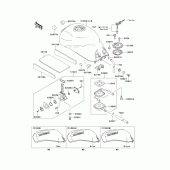 Схема вузла: Паливний бак(zx1100-e2/e4) для Kawasaki ZX1100 GPZ1100