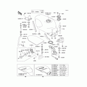 Схема вузла: Fuel tank(1/4) для Kawasaki ZX600 ZZ-R600