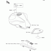 Схема вузла: Інформаційні наклейки для Kawasaki ZR750 Z750