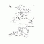 Схема узла: Водяной насос для Kawasaki KX250/ KX252 KX250F