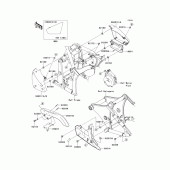 Схема вузла: Задні бічні обтічники & Захист ланцюга для Kawasaki VN900 Vulcan 900 Custom