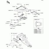 Схема узла: Задние боковые обтекатели & Защита цепи для Kawasaki ZX1000 Ninja ZX-10R