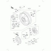 Схема вузла: Ступиця заднього колеса для Kawasaki ZX750 ZXR750R