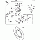 Схема вузла: Заднє гальмо (zx600c-004060-) для Kawasaki ZX600 GPX600R