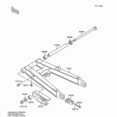 Схема вузла: Задній важіль (Маятник) для Kawasaki ZX600 Ninja 600R