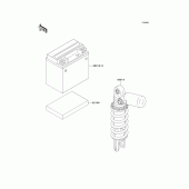 Схема узла: Опционные детали: Аккумулятор для Kawasaki ZX750 Ninja ZX-7R