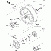Схема узла: Ступица заднего колеса для Kawasaki ZX1200 Ninja ZX-12R