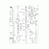 Схема узла: Передняя вилка(1/2)(kx500-e2) для Kawasaki KX500