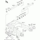Схема вузла: Задній важіль (маятник) для Kawasaki ZX1100 ZZ-R1100
