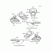 Схема вузла: Наклейки (Червоний A7F) для Kawasaki KL110 KSR