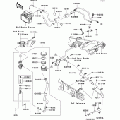 Схема вузла: Задній гальмівний циліндр для Kawasaki ZX1400 ZZR1400 ABS