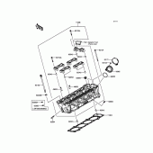 Схема вузла: Головка циліндра для Kawasaki ZX1000 Z1000SX