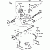 Схема вузла: Передній гальмівний циліндр для Kawasaki VN750 VN750 Twin