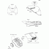 Схема узла: Decal(ebony) для Kawasaki ZX1100 ZZ-R1100