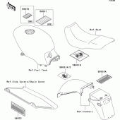 Схема вузла: Інформаційні наклейки для Kawasaki EX500