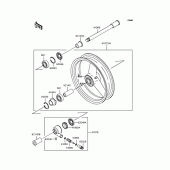 Схема вузла: Ступиця переднього колеса для Kawasaki ZR1200 ZRX1200R