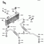 Схема узла: Масляный охладитель для Kawasaki ZX1000 ZX-10