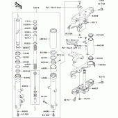 Схема вузла: Вилка передньої осі для Kawasaki VN800 Vulcan 800 Drifter