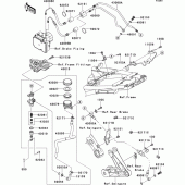 Схема узла: Задний тормозной цилиндр для Kawasaki ZG1400 1400GTR ABS