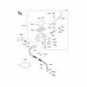 Схема узла: Передний тормозной цилиндр для Kawasaki KL650 KL650 Tengal