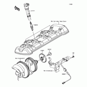 Схема узла: Система зажигания для Kawasaki ZX1000 Ninja 1000 ABS