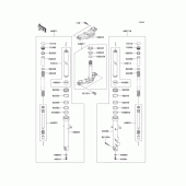 Схема вузла: Вилка передньої осі для Kawasaki BJ250 250TR