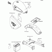 Схема вузла: Інформаційні наклейки для Kawasaki VN750 VN750 Twin