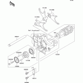 Схема вузла: Gear change drum/shift fork(s) для Kawasaki ZR1200 ZRX1200