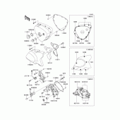 Схема вузла: Left engine cover для Kawasaki EJ650 W650