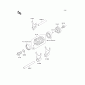 Схема вузла: Gear change drum/shift fork(s) для Kawasaki KX250/ KX252 KX250F