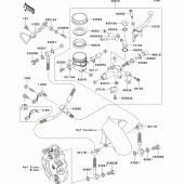 Схема вузла: Передній гальмівний циліндр Kawasaki ZX900 Ninja ZX-9R