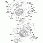 Схема вузла: Головка циліндра для Kawasaki VN800 Vulcan 800 Drifter